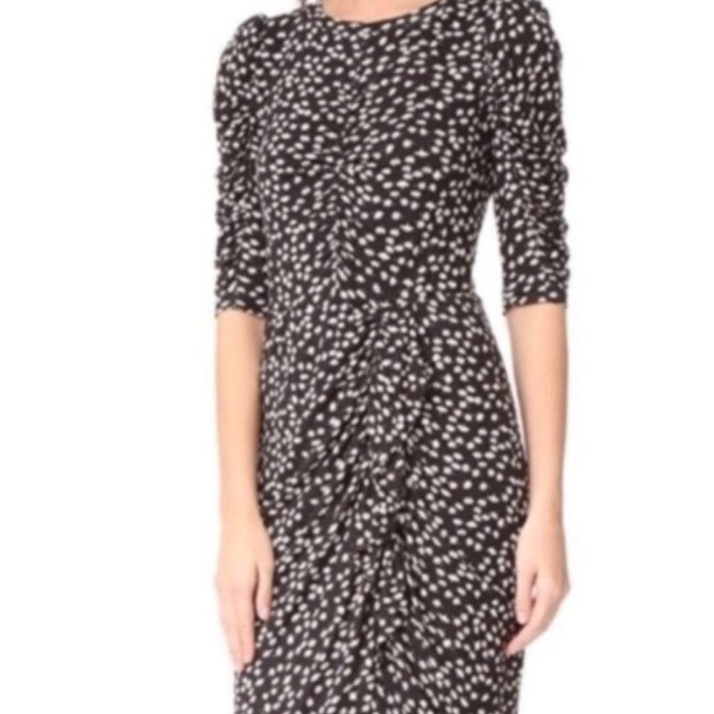 Rebecca Taylor Floral Fizz Ruched Midi Dress